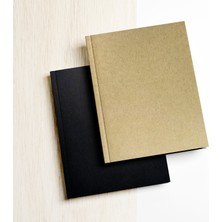 NY Amerikan Ciltli, A5, Çizgisiz Not Defteri, 2'li (Siyah-Süt Kahve Kraft), 128 Sayfa, 90 Gr. Ivory Kağıt, Kraft Kapak.