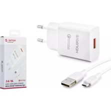 Genax GNX005 Micro USB Şarj Adaptörü Set 3.4A 18W Beyaz