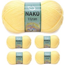 Ne Verelim Size 5 Adet Vizon Premium Akrilik El Örgü Ipi Yünü Renk NO:215 Saman Sarı
