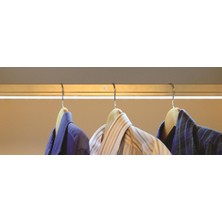PremiumPort LED Işıklı Dolap Içi Askı Borusu, Pilli, 101-120 Cm, Şık ve Pratik Tasarım