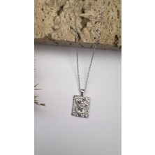 Daniel Angelson Çift Sevgi Kolye Gümüş Rodhıum Kaplama