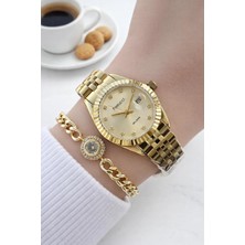 Ferrucci Küçük Vintage Kasa Çelik Kordon 2 Yıl Garantili 3 Atm Kadın Kol Saati+Bileklik FY.03591.2