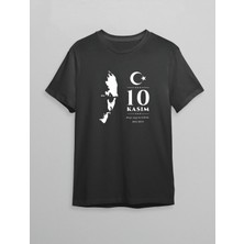 10 Kasım Atatürk Baskılı T-Shirt - Siyah