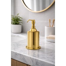 Hızır Pvd Altın Renk, Pirinç Sıvı Sabunluk, Ağır Pirinç Gövde, Lüks & Modern Banyo Aksesuarı