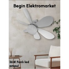 PremiumPort 36W 6 Kanatlı Uzaktan Kumandalı LED Tavan Vantilatörü