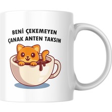 Taketshirt Çekemeyen Anten Taksın Komik Baskılı Kupa Bardak Hediyelik Çay Kahve Kupası Coffee Mug