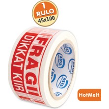 BantPazar 45X100 Dikkat Kırılır Koli Bandı | Hotmelt Paketleme Uyarı Bandı