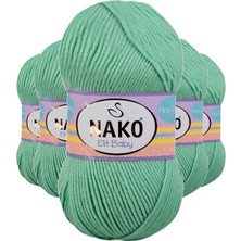 Ne Verelim Size 5 Adet Elite Baby El Örgü Ipi Tüylenmeyen Bebek Yünü Siyam Yeşili 10001