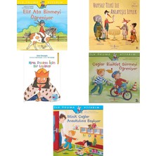 İş Bankası Kültür Yayınları Elif Ata Binmeyi Öğreniyor (Ciltli): Ilk Okuma Kitabım + 4 Kitap (Set)