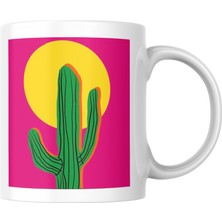 Taketshirt Kaktüs Baskılı Kupa Bardak Hediyelik Çay Kahve Kupası Coffee Mug