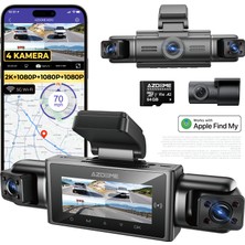 Azdome M350 4 Kameralı Akıllı Araç Kamerası (Apple Find My)