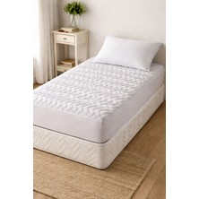 Özdilek Tek Kişilik Fitted Alez 100*200+35 Pamuklu Lastikli Beyaz Yatak Koruyucu