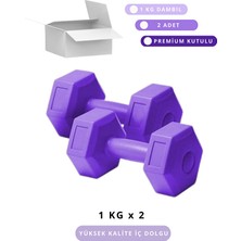 Elya Pilates 1 kg x 2 Adet Renkli Dambıl Seti - Evde Egzersiz Için Ideal