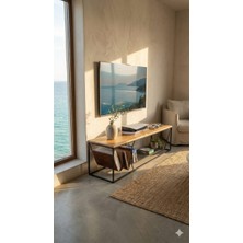 160CM Tv Ünitesi, Masif Gürgen Tabla- Ceviz