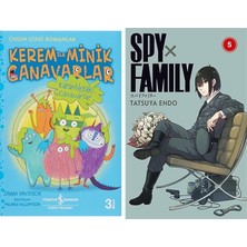 İş Bankası Kültür Yayınları Kerem ile Minik Canavarlar - Karanlıktaki Canavarlar: Çılgın Çizgi Romanlar + 1 Kitap Daha (Set)