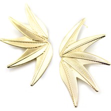 Royaleks Metal Yaprak Küpe - Altın