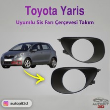 AutoPit 3D Toyota Yaris (2006–2009) Uyumlu Sis Farı Çerçevesi Sağ Sol Takım