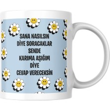 Taketshirt Karıma Aşığım Komik Yazılı Kupa Bardak Hediyelik Çay Kahve Kupası Coffee Mug
