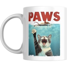 Taketshirt Kedi Baskılı Paws Kupa Bardak Komik Baskılı Hediyelik Çay Kahve Kupası