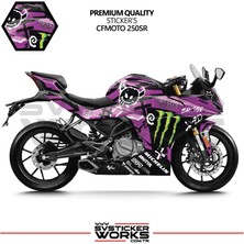 Cfmoto 250SR Kaplama Sticker Fabio Design Motor Kaplama Modeli Hazır Kit Tüm Modeller Uyumlu Mor