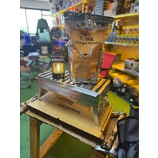 Çadır Dünyası 25X50 cm Portatif Mangal - 1 mm Gıdaya Uygun Krom - Kömür Hediyeli