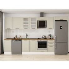 Alvinka 365X222 cm Klasik Mebran Mutfak Dolabı MB-E80S45S40-3 Kumtaşı - Suntalam