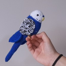 Amigurumi Kuş Oyuncak Muhabbet Kuşu Lacivert  Kırçıllı