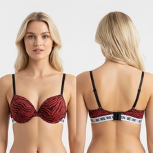 Bonbon Kadın Destekli Balenli Leopar Desenli Sütyen BB2189