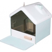 Mewmew Ev Şeklinde, Kürekli, Çekmeceli, Abs Şeffaf Pencereli ve Paspaslı Kapalı Kedi Tuvaleti MSP‑112