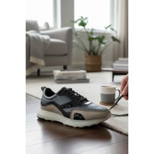 Enoch Erkek Casual Sneaker - Hakiki Deri Detaylı Hafif Taban Günlük Yürüyüş Ayakkabısı