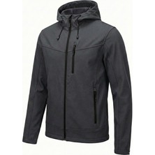 Genius Store Erkek Mont Içi Polarlı Softshell Mont Su ve Rüzgar Geçirmez Kapüşonlu Spor Mont