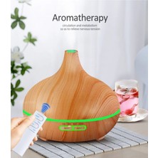 PremiumPort Ahşap Görünüm Ultrasonik Buhar Makinesi, 7 Renk LED Işıklı, Aromaterapi