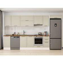 Alvinka 365X222 cm Klasik Mebran Mutfak Dolabı MB-E80S45S40-1 Kumtaşı - Suntalam