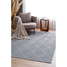 Türkeri Halı Monard Modern Koyu Gri Halı Geometrik Desenli