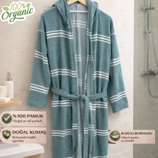 DNRYSL %100 Doğal Pamuk, Yumuşak Dokulu Unisex Kapüşonlu Peştemal Bornoz, Banyo ve Plaj Bornozu