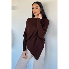 Gülseli Asimetrik Kesim Triko Kazak P-00020349