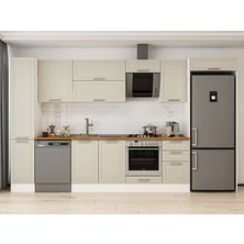 Alvinka 365X222 cm Klasik Mebran Mutfak Dolabı MBB-E80B40S45-2 Kumtaşı - Suntalam