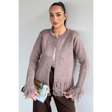 Gülseli Kadın Püsküllü Triko Hırka P-00020364