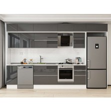Alvinka 365X240 cm High Gloss Mutfak Dolabı MB-E80S40S45-2 Antrasit - Suntalam