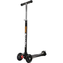 PremiumPort Mini LED Işıklı 3 Teker Scooter Siyah, Eğlence ve Hız Için Mükemmel Seçim