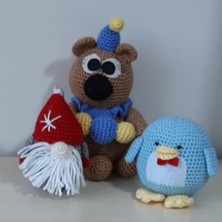 Amigurumi Örgü Oyuncak Ayı Noel Baba Penguen