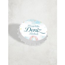 Dijidepo Kişiye Özel Isimli Zürafa Temalı Bebek Hediyeliği Magnet 8 cm