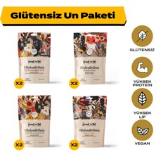The Good Wild Glutensiz Un Paketi | Vegan | Yüksek Lif | Glutensiz Ürün | Çiğ Karabuğday Unu | Nohut Unu |8x300 Gr