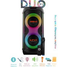 PremiumPort Duo Xl Taşınabilir Kablosuz Mikrofon ve Bluetooth Hoparlör ile Işıklandırma