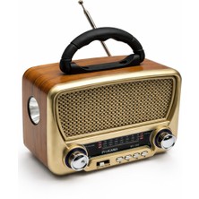 farissu BK-330 Güneş Panelli Nostaljik Retro Radyo – Bluetooth, Usb, Sd Kart ve El Feneri Özellikli