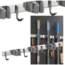 Nuvigo Dört Kancalı Askılık Üç Klıpslı Paspas Süpürge Tutucu