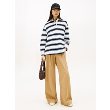 Tommy Jeans Yüksek Bel Geniş Fit Camel Kadın Pantolon Tjw Ovs Wıde Leg Chıno