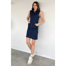 Gülseli Kadın Sıfır Kol Jean Kot Elbise P-00020351