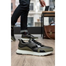 Enoch Erkek Casual Sneaker - Hakiki Deri Detaylı Hafif Taban Günlük Yürüyüş Ayakkabısı