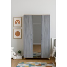 Arion Ege 3 Kapaklı Çekmeceli Genç Odası Dolabı | %100 Mdf Kalitesi | Rehau Kaplama Kapaklar | Ağaç Ayaklar | 1.sınıfmalzeme Kalitesi